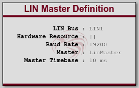LIN Definition block