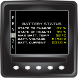 A battery status informational screen