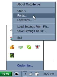 MotoTune context menu