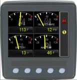 A quad gauge screen full of useful information, from temperatures to pressure