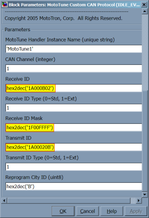 New CAN IDs for the MotoTune Custom CAN Protocol block